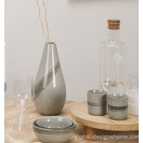 Wood Vase Ceramic Sand Farmhouse Vase Manufactory